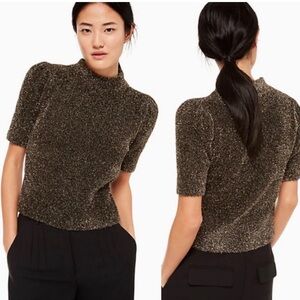 Kate Spade New York Metallic Sparkle Tinsel Mock Neck Sweater